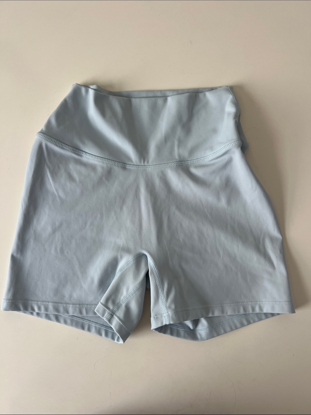 CSB 4” high waisted shorts in baby blue